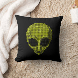 Green Alien Head Kissen