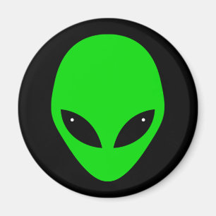 Green Alien Head Magnet
