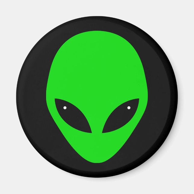 Green Alien Head Magnet (Vorne)