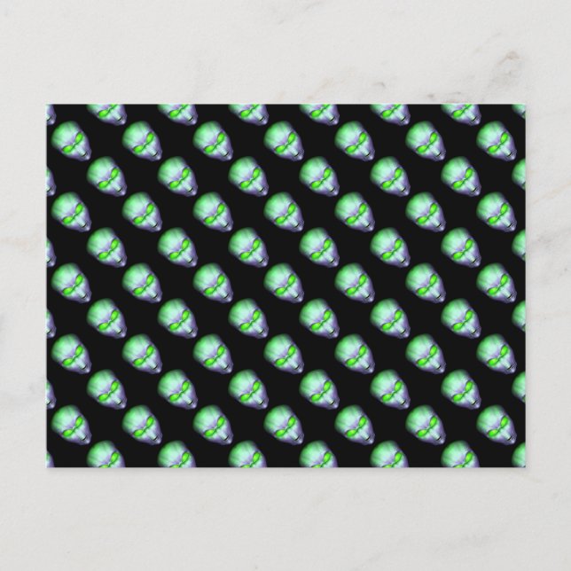Green Alien Head Postkarte (Vorderseite)