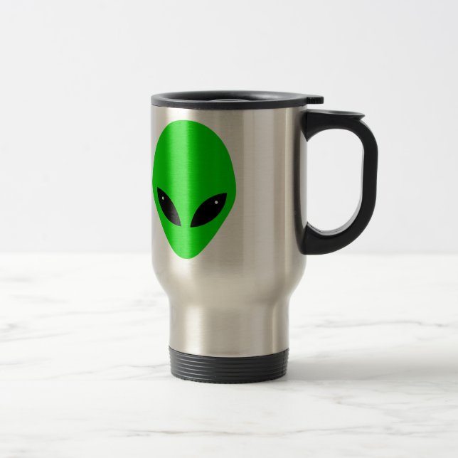 Green Alien Head Reisebecher (Rechts)