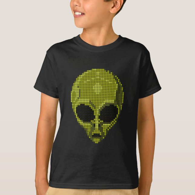 Green Alien Head T - Shirts (Vorderseite)