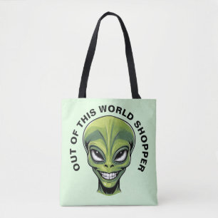 Green Alien Head Tasche