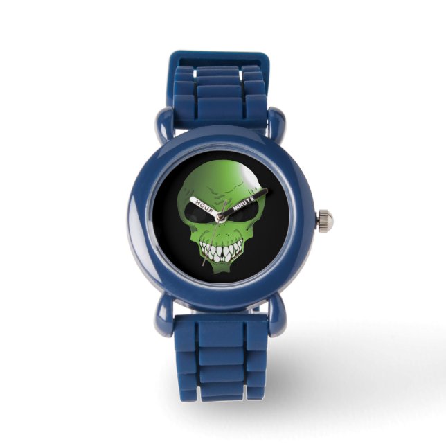 Green Alien Kids sieht zu Armbanduhr (Vorderseite)