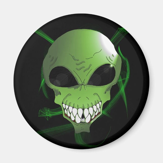Green Alien Kühlschrank Magnet (Vorne)