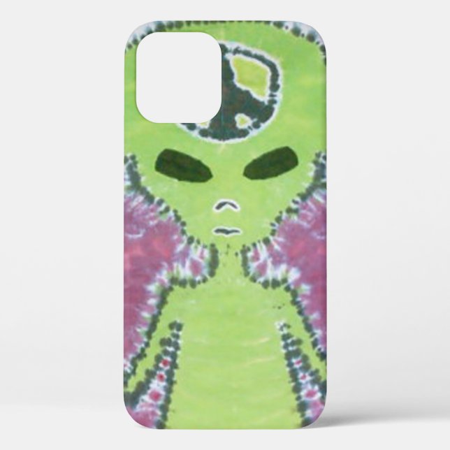 Green Alien Peace Sign Gefärbte Krawatte Case-Mate iPhone Hülle (Rückseite)