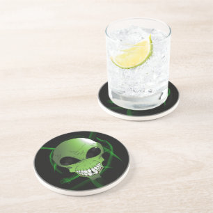 Green Alien Sandstone Drink Untersetzer