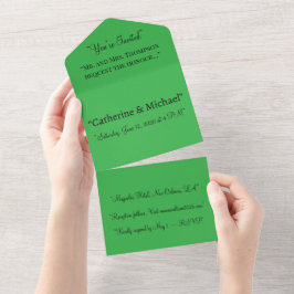 Green All In One Wedding Invitation – Bold Einladung