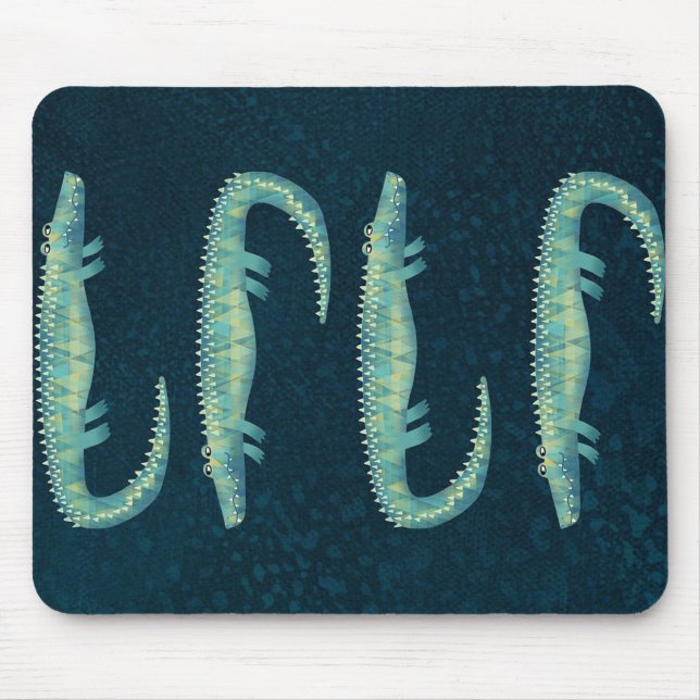 Green Alligator Distressed Gator Graphic Mousepad (Vorne)