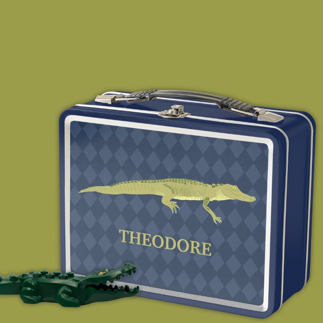 Green Alligator realistische Grafik Personalisiert Metall Brotdose (Von Creator hochgeladen)