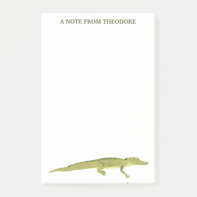 Green Alligator realistische Grafik Personalisiert Post-it Klebezettel (Vorderseite)