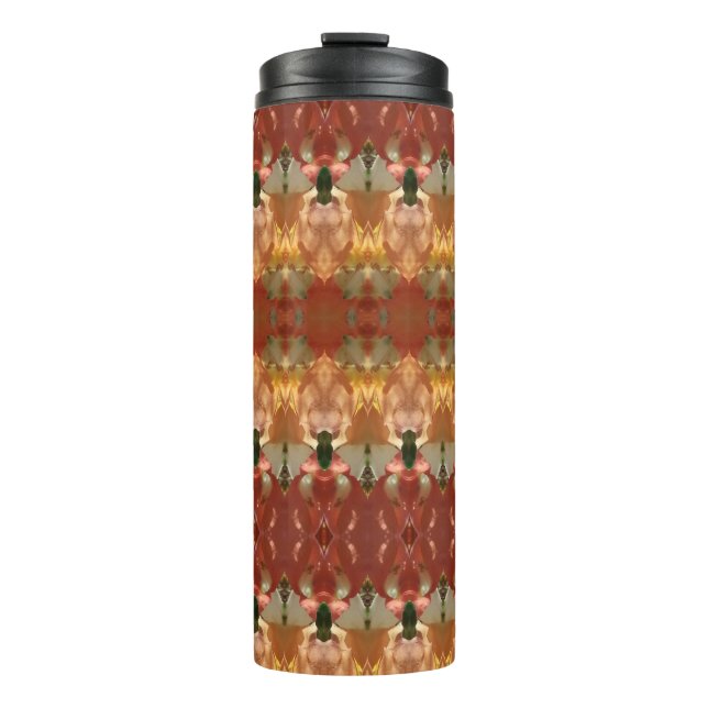 Green & Amber Ikat 3 Thermosbecher (Vorderseite)