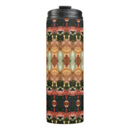 Green & Amber Ikat 4 Thermosbecher