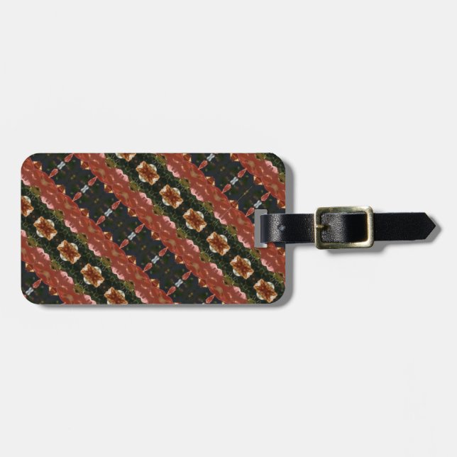 Green & Amber Ikat 6 Gepäckanhänger (Vorderseite horizontal)