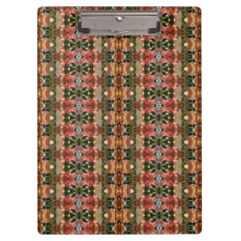 Green & Amber Ikat 7 Klemmbrett