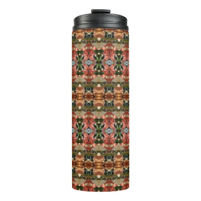 Green & Amber Ikat 7 Thermosbecher (Vorderseite)