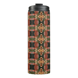 Green & Amber Ikat Pouf Thermosbecher