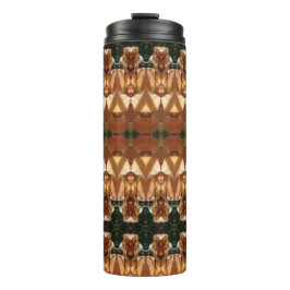 Green & Amber Ikat Thermosbecher