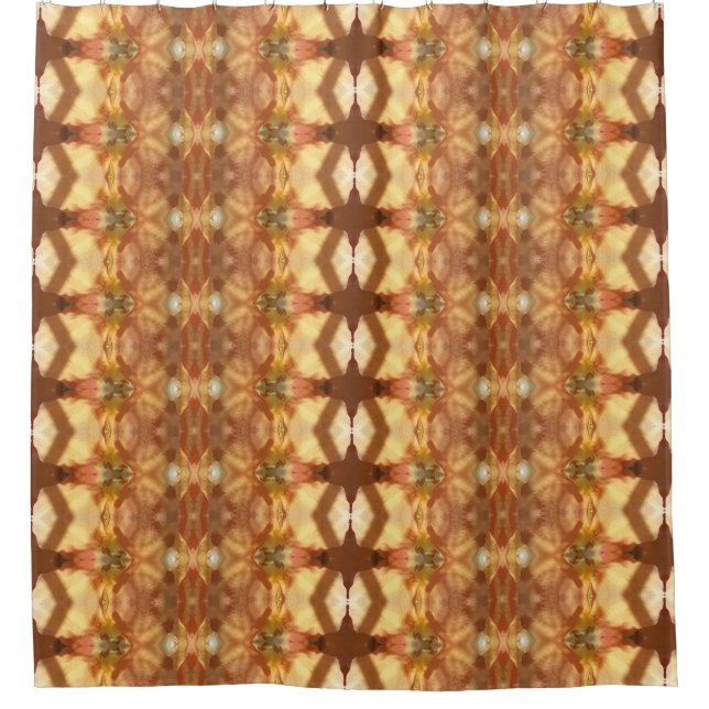 Green & Amber Ikat zen Duschvorhang (Vorderseite)