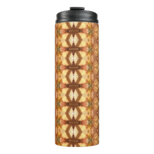 Green & Amber Ikat Zen Thermosbecher
