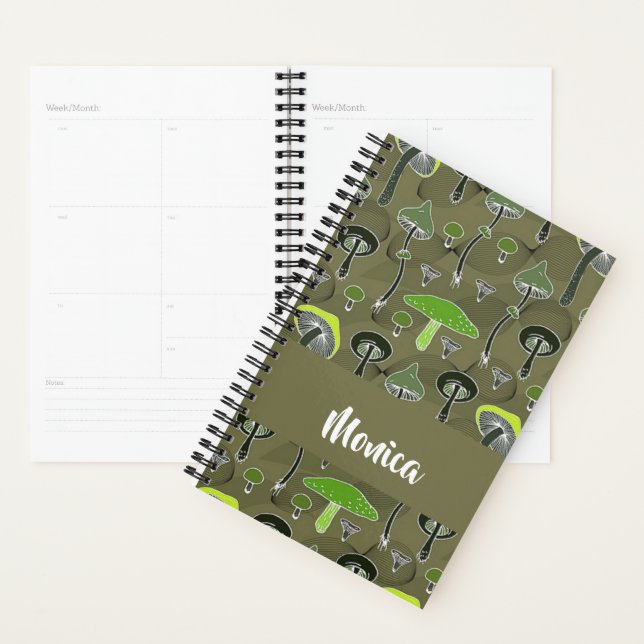 Green and black mushrooms pattern (Devant avec enveloppe)