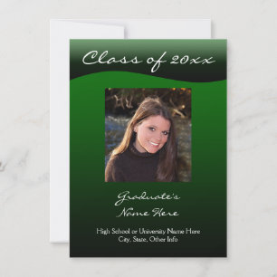 Green and Black Wave Announcement Graduation Einladung