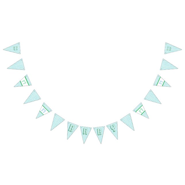 Green and Blue Baby Showgarland-Banner Wimpelkette (Alle)