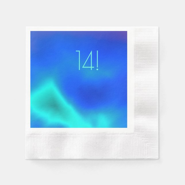 Green and Blue Paper Napkin Serviette (Vorderseite)