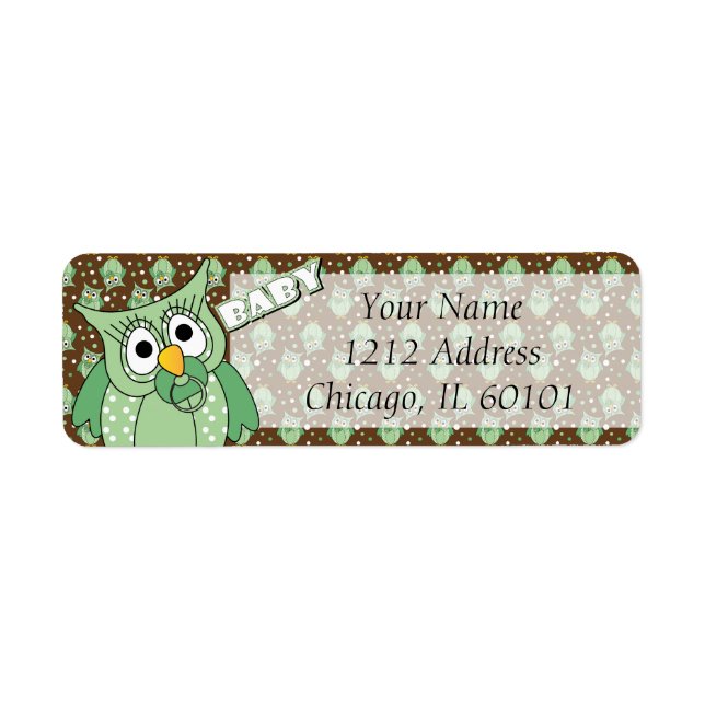 Green and Brown Polka Dot Owl Baby Showthema (Vorne)