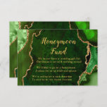 Green and Gold Agate Honeymoon Fund Begleitkarte<br><div class="desc">Diese elegante und glamouröse Honeymoon Fond-Kapselkarte besticht durch einen grünen Marmorhintergrund mit goldenen Glitzer-Akzenten für Imitate. Der Text kombiniert handgeschriebene Skripte mit modernen serifenlosen Schriftart für ein elegantes und raffiniertes Aussehen. Dies ist perfekt für Herbst- und Winterhochzeiten.</div>