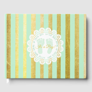 Green and Gold Baby Showbook Gästebuch