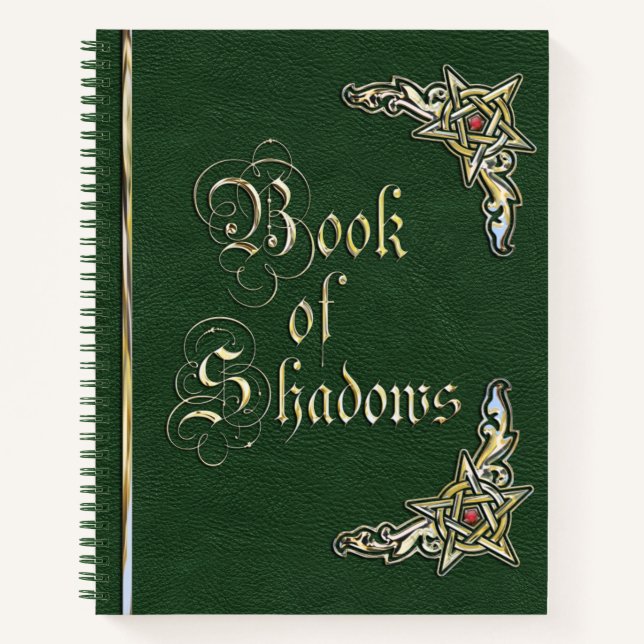 Green and Gold Book of Shadows Notizbuch (Vorderseite)