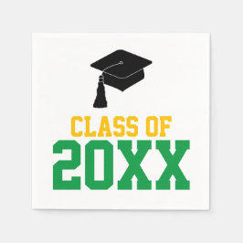 Green and Gold Class of 2024 Graduation Party Serviette