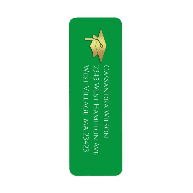 Green and Gold Graduation Return Address (Vorne)