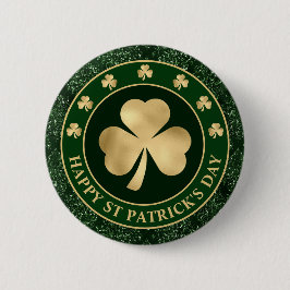 Green and Gold Kleeblatt Clover St Patrick's Day Button