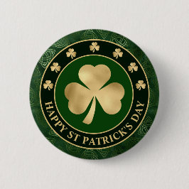 Green and Gold Kleeblatt Clover St Patrick's Day Button