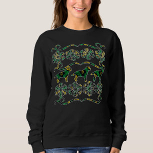 Green and Gold Labrador Ugly Christmas Sweater Sweatshirt