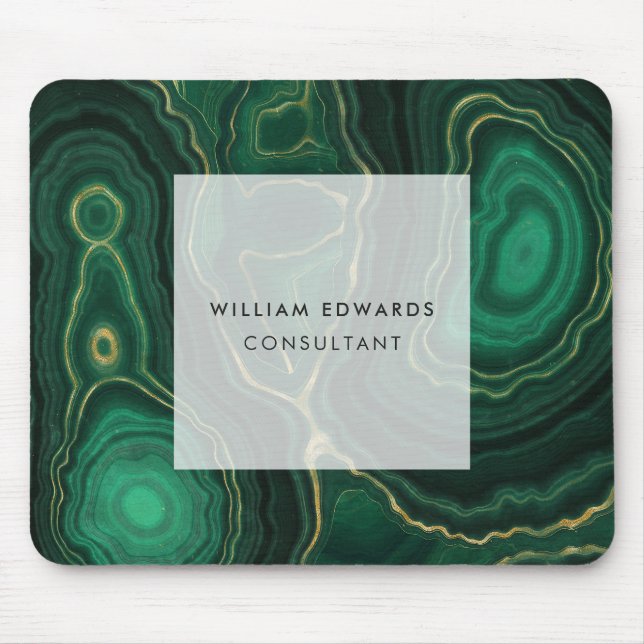Green and Gold Malachite Marble Stone Mousepad (Vorne)