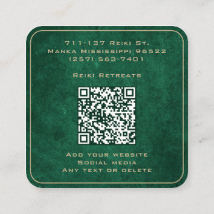 Green and Gold Mandala Reiki Heilmedizin Quadratische Visitenkarte