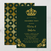 Green and Gold Royal Wedding Party
