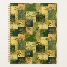 Green and Gold Squares Chiyogami Planner