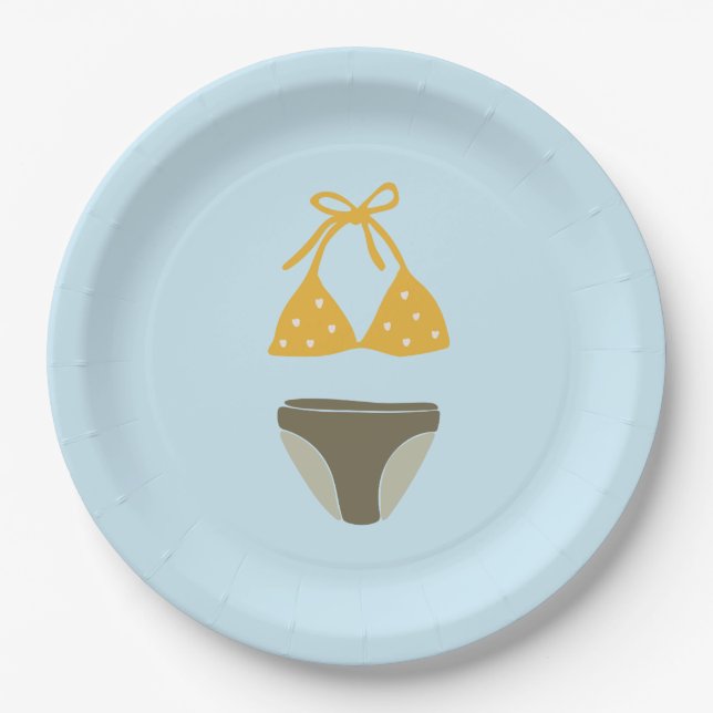 Green and Gold Swimsuit Pool Party Paper Teller (Vorderseite)