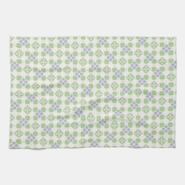 Green and Lavender Floral Tile Seamless Pattern Geschirrtuch