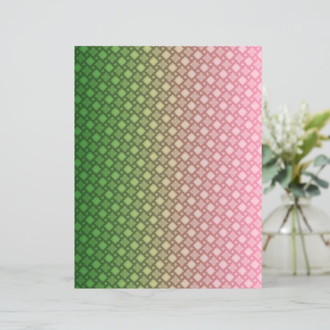 Green and Pink Gradient Geometric Scrapbook paper (Stehend Vorderseite)
