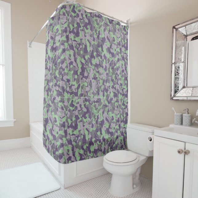 green and purple camo abstract duschvorhang (Beispiel)