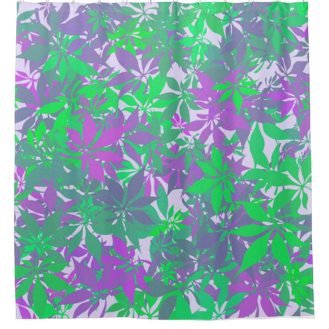 Green and Purple Chestnut Leaves Duschvorhang (Vorderseite)