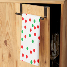 Green and Red Christmas Polka Dots