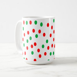 Green and Red Christmas Polka Dots Kaffeetasse