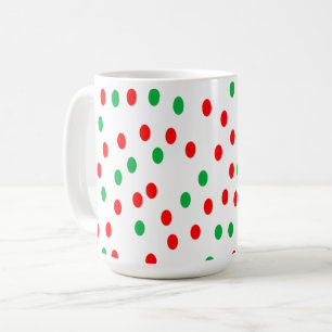 Green and Red Christmas Polka Dots Kaffeetasse