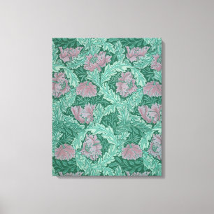 Green and Red Wreath Pattern (von William Morris) Leinwanddruck